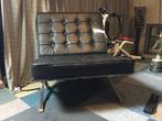 Stoel +hocker Barcelona, imitatieleer, Huis en Inrichting, Fauteuils, Ophalen, Gebruikt