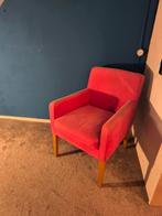 Retro Fauteuil Roze Stof, Huis en Inrichting, Fauteuils, Ophalen, Hout, Gebruikt, Minder dan 75 cm