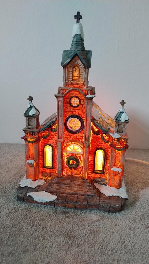 Kerstdorp Kerk met Verlichting, Diversen, Kerst, Ophalen of Verzenden