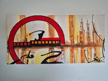 Moderne abstracte schilderij  beschikbaar voor biedingen