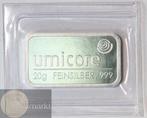 Zilver 999/1000 - Baar 20 gram Umicore, Ophalen of Verzenden, Zilver