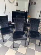 4 Zwarte Eetkamerstoelen - Gratis Afhalen, Huis en Inrichting, Stoelen, Ophalen, Gebruikt, Zwart, Vier