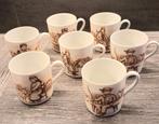 7 Echte beiers Porseleinen kopjes mok klederdracht Hindeloop, Ophalen of Verzenden
