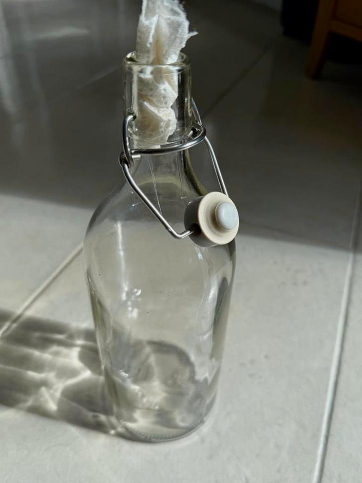 7 Beugelflessen van hoogwaardig glas. P. stuk 2,50 €, Huis en Inrichting, Keuken | Potten en Pannen, Nieuw, Pot, Bus of Blik, Glas