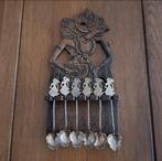 Indonesisch lepelrek met 6 Djoka zilveren lepeltjes, Antiek en Kunst, Antiek | Goud en Zilver, Ophalen, Zilver