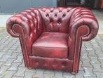 Nieuwe Chesterfield club fauteuil rood leer + GRATIS BEZORGD, Huis en Inrichting, Chesterfield, Nieuw, Ophalen of Verzenden, 100 tot 125 cm