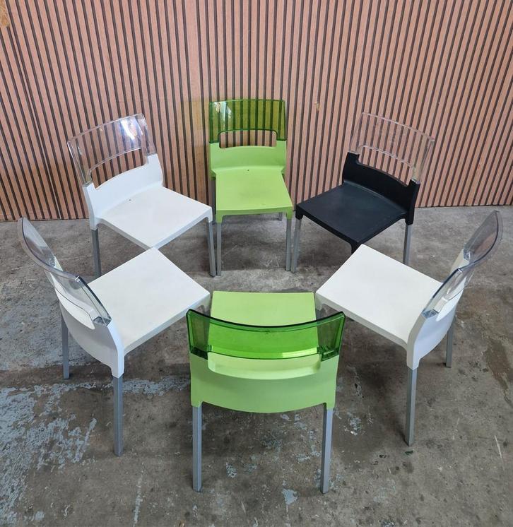 11 x Scab Jenny terrasstoelen kunststof stoelen kantine cafe, Huis en Inrichting, Stoelen, Zo goed als nieuw, Vijf, Zes of meer stoelen