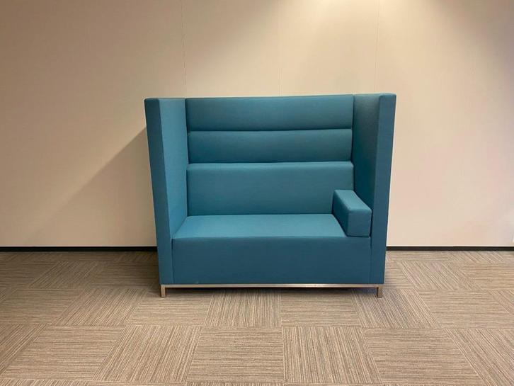 4 x Akoestische treinbank Ahrend Loungescape, lichtblauw, Huis en Inrichting, Bureaus, Gebruikt, Ophalen