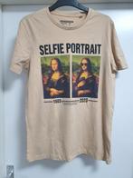 Maat L een keer gedragen t shirt met mona Lisa print, Ophalen of Verzenden, Zo goed als nieuw, Maat 52/54 (L), Beige