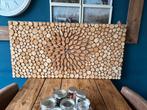 Boomstamschijfjes Wandbord - 135x65cm, Ophalen of Verzenden, Nieuw