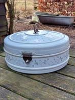 Zeldzame oude brocante duitse ronde broodtrommel saks gebak, Ophalen of Verzenden