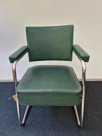 Vintage fauteuil groen / chroom 70s beschikbaar voor biedingen