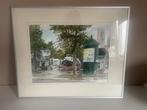 Aquarel van Dick Carlier met aluminium lijst, Ophalen of Verzenden