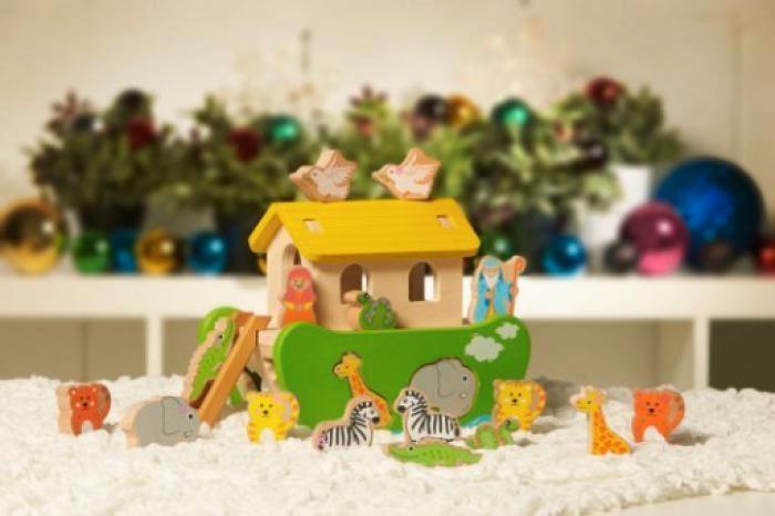 Everearth houten ark (vormenstoof) en auto racebaan, Kinderen en Baby's, Speelgoed | Houten speelgoed, Zo goed als nieuw, Overige typen