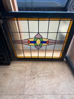 Antiek glas in lood raam, Doe-het-zelf en Verbouw, Glas en Ramen, Ophalen, Gebruikt, Glas in lood, Minder dan 80 cm