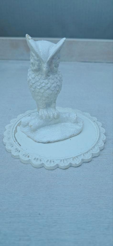 Vintage Witte Uil Decoratie, Huis en Inrichting, Woonaccessoires | Overige, Ophalen of Verzenden