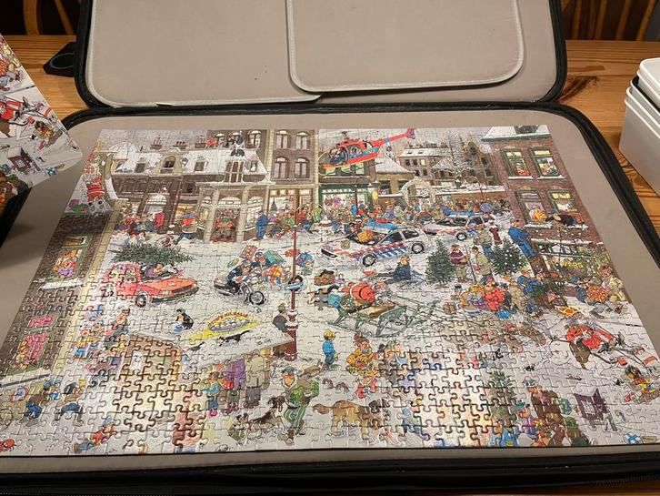 jan van haasteren kerstpuzzel 1000, Hobby en Vrije tijd, Denksport en Puzzels, Zo goed als nieuw, 500 t/m 1500 stukjes, Ophalen