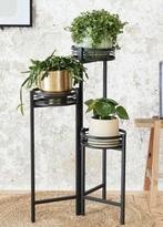 Zwarte metalen Planten standaard, Huis en Inrichting, Woonaccessoires | Zuilen en Pilaren, Ophalen, Zo goed als nieuw