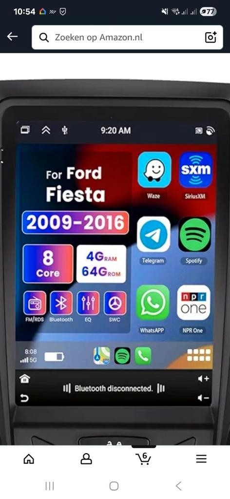 Wireless Carplay Android 13 autoradio voor Ford Fiesta MK7 2, Auto diversen, Autoradio's, Zo goed als nieuw, Ophalen of Verzenden