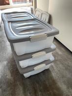 3 opbergdozen voor onder bed, op wieltjes, Doe-het-zelf en Verbouw, Kratten en Dozen, Gebruikt, Overige typen, Minder dan 35 cm