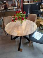 Nieuwe Ronde tafel 100 cm. doorsnede, met zwart metalen poot, Ophalen, 50 tot 100 cm, Rond, Nieuw