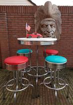 FIFTIES SIXTIES AMERIKAANSE BARKRUKKEN BEL AIR BAR TAFEL, Huis en Inrichting, Barkrukken, Ophalen, 60 tot 90 cm, Met voetsteun