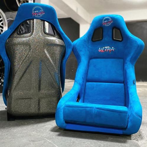 NRG Prisma Ultra Alcantara Blauw Kuipstoel Sportstoel, Auto diversen, Tuning en Styling, Ophalen of Verzenden