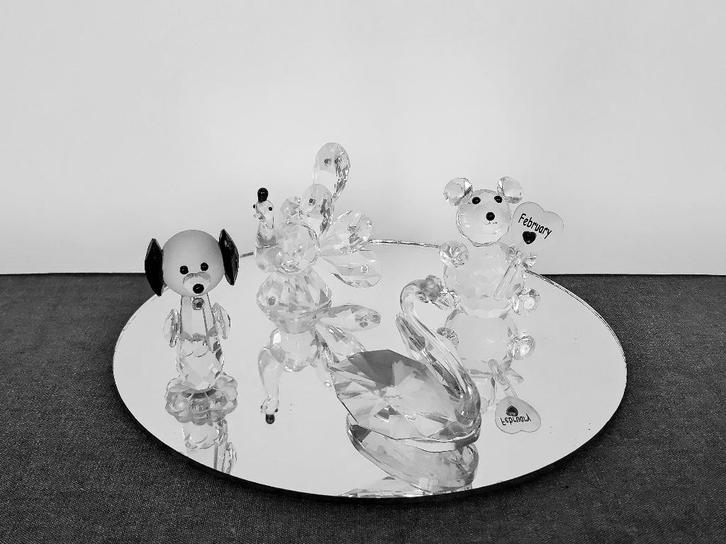 Kristal (4x) Pauw Hond Beer Zwaan, Antiek en Kunst, Antiek | Glas en Kristal, Ophalen of Verzenden