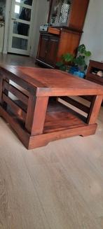 Houten Salontafel, Huis en Inrichting, Tafels | Salontafels, Teakhout, Gebruikt, 50 tot 100 cm, Vierkant