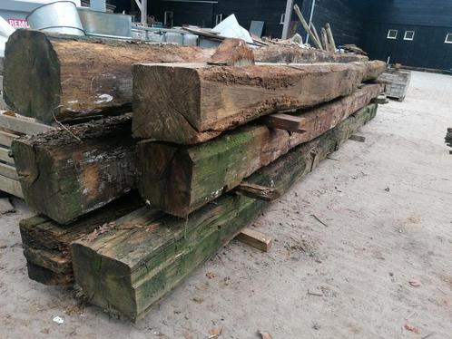 Dikke eiken gebint balken sporen, Tuin en Terras, Palen, Balken en Planken, Balken, 250 cm of meer, Ophalen