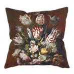Kussenhoes vintage bloemen roestbruin | 44 x 44 cm, Huis en Inrichting, Woonaccessoires | Kussens, Dekussenkraam@gmail.com, Bruin