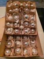 Antieke / vintage kerstballen. Zilver. Dubbele doos met piek, Diversen, Ophalen