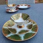 Bavaria kop-schotel-bord 2x. Groen- rood met goud  vintage, Antiek en Kunst, Antiek | Servies los, Ophalen of Verzenden