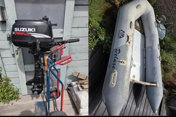 5 pk suzuki 4 takt als nieuw! ALUMINIUM! rubberboot deluxe beschikbaar voor biedingen