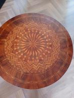 Mahonie, wortelnotenhout, ronde ingelegde antieke tafel, Antiek en Kunst, Antiek | Meubels | Tafels, Ophalen