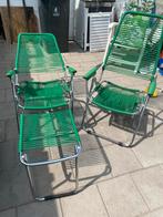 Ligstoelen groen, Ophalen of Verzenden, Gebruikt, Metaal, Inklapbaar