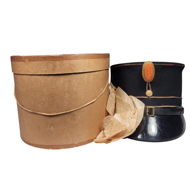 Wo2 Nederlands gekleed/gala kepie Hoofdofficier met doos, Verzamelen, Militaria | Tweede Wereldoorlog, Landmacht, Nederland, Ophalen of Verzenden