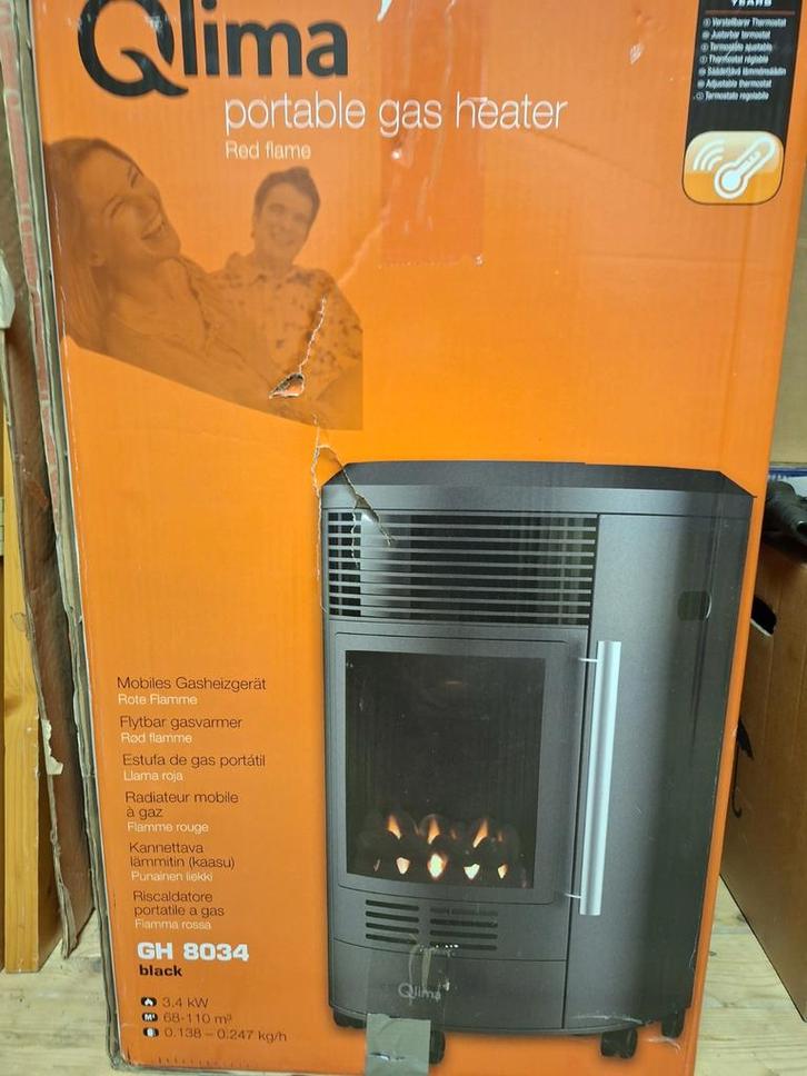 Qlima Portable Gaskachel GH 8034 - Nieuw in doos, Huis en Inrichting, Kachels, Nieuw, Vrijstaand, Gaskachel, Gas, Ophalen