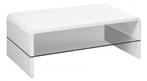 VOORRAAD Design salontafel Hoogglans Wit met glas NIEUW, 100 tot 150 cm, Nieuw, Glas, Minder dan 50 cm