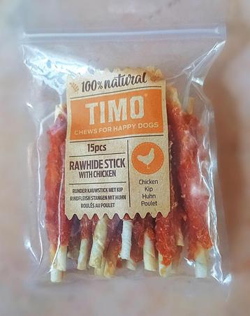 Timo Runder Kauwstick - Hondensnacks - Kip 12 cm 150 g 15 st beschikbaar voor biedingen