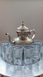 NIEUW: Zes prachtige Marokkaanse thee glazen, zilver details, Glas of Glazen, Nieuw, Ophalen of Verzenden, Glas