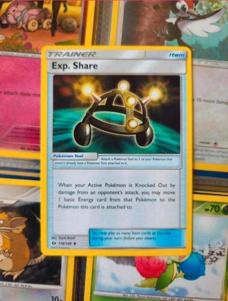 Exp. Share 118/149 Sun&Moon base set pokemon kaart, Ophalen of Verzenden, Gebruikt, Losse kaart