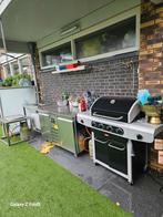 RVS Buitenkeuken met Gasbarbecue en Koelkast, Tuin en Terras, Buitenkeukens, Ophalen, Zo goed als nieuw, Gas, Vrijstaand