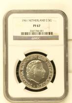 Topkwaliteit zilveren rijksdaalder 1961 proof67 toppop, Koningin Juliana, Zilver, Ophalen of Verzenden, Losse munt