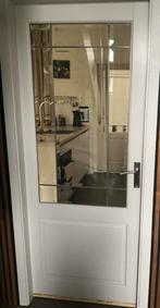 Stompe binnendeur rechtsdraaiend met glas in lood, Ophalen, 80 tot 100 cm, Binnendeur, Minder dan 200 cm
