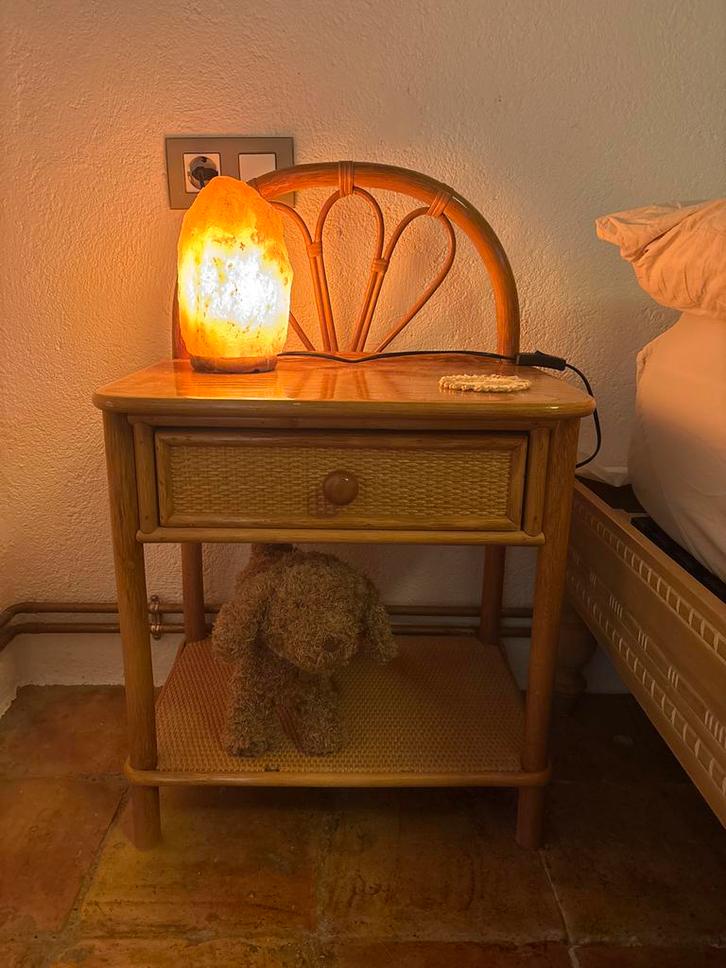 Vintage Rotan Nachtkastjes - Set van 2, Huis en Inrichting, Slaapkamer | Nachtkastjes, Zo goed als nieuw, Minder dan 55 cm, Minder dan 45 cm