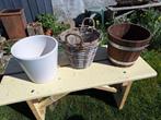 bloembak, pot en mand, Tuin en Terras, Bloempotten, Ophalen, Overige materialen, Rond, Tuin