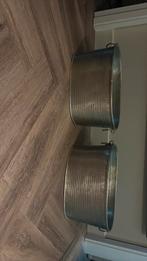 Leuke zilver metalen plantenbakken, Huis en Inrichting, Ophalen, Zo goed als nieuw, Rvs, Minder dan 50 cm