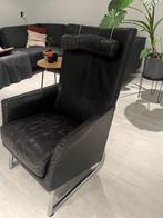 Montis Madonna fauteuil in zwart leer, Huis en Inrichting, Fauteuils, Gebruikt, Ophalen of Verzenden, 50 tot 75 cm, Leer