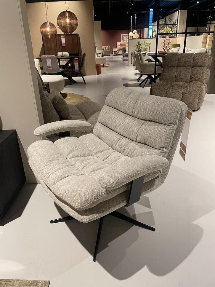 Draaifauteuil Olga, Huis en Inrichting, Fauteuils, Nieuw, Metaal, Stof, 50 tot 75 cm, 75 tot 100 cm, Ophalen
